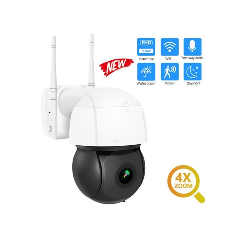 Caméra de surveillance PTZ extérieur Full HD WIFI accessible à distance  vision nocturne